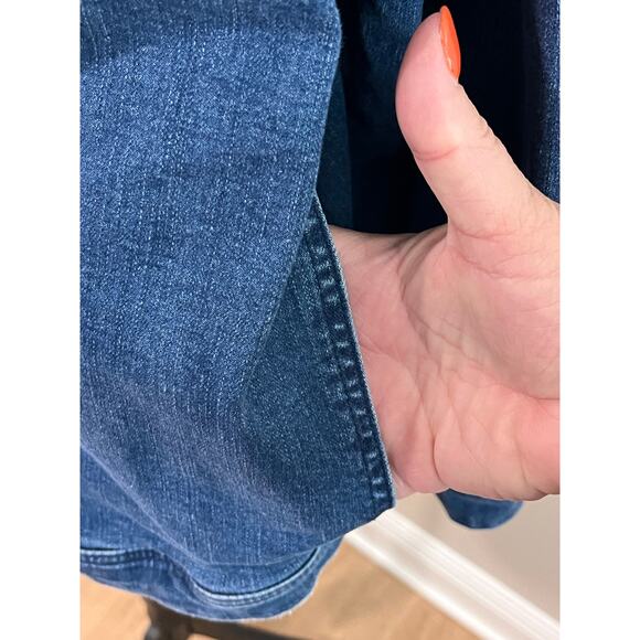 Candace Cameron Bure 20W Denim Jacket Button Front Jean Shacket Medium Wash - Picture 7 of 15